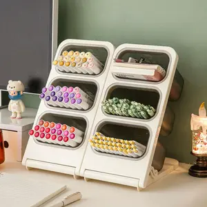 Multi-grid Pen Holder, 1 Count Creative Desk Storage Box, Desk Organizer for Home Office School, Desk Accessories, Marker Holder for Home Office School, Stationary Organizer Holder, Stationery Organizer, Office Supplies