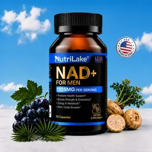 NutriLake NAD+ Supplements for Men Detox,Energy Support-Liposomal Complex with Trans-Resveratrol,CoQ10,Ashwagandha,Niacin,Vitamin B6,Supports Cellular Renewal, Energy & Performance - 60 Capsules Dietary Supplement Vitamins