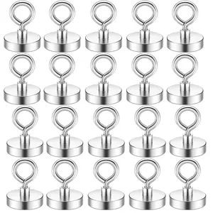 20 Pack Magnetic Hooks for Refrigerator, Removable Extra Strong Cruise Hook, Earth Magnets for Hanging, Magnetic Hanger for Cabins & Grill, Magnetic Fixation