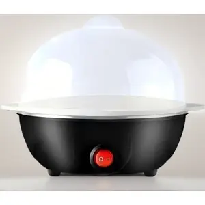 Black Rapid Electric Egg Cooker 7 Eggs Capacity Automatic Shut Off Hard Boiled Egg Maker with Measuring Cup