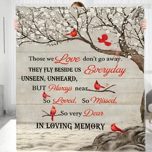 Personalized Memorial Blanket , in Loving Memory, Blanket Memorial  for Family Members, Grandparents, Mom, Dad, Brothers, Sisters (Memory-02, 60"X50")