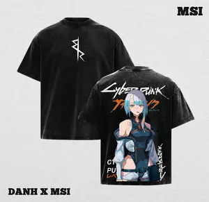 Lucy, David Martinez, Rebecca – Cyberpunk Edgerunners Anime Vintage Washed Oversize Heavyweight Cotton Graphic T-Shirt Tee & Pullover Hoodie | Night City Trinity Collection