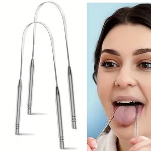 High-quality stainless steel tongue scraper, Tongue Scraping Tool, oral cleaner, universal for adults and children 2 packs