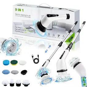 Power Electric Spin Scrubber - Cordless 5-Speed Electric Cleaning Brush with 9 Interchangeable Heads, IPX7 Waterproof, 3 Adjustable Handles for Bathroom, Kitchen, Tile, Tub, Toilet & Windows | 2026 Spring Cleaning Kit, TikTok Shop Deals, OutdoorFun