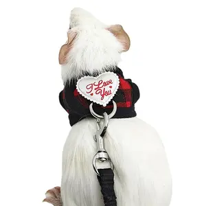 Small Pet Harness Leash Escape Proof Adjustable Soft Plush Chest Strap for Ferret Guinea Pig Hedgehog Rabbit Outdoor Walking Camouflage Red Plaid