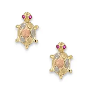 Turtle ZC Earrings - 10K Yellow Gold