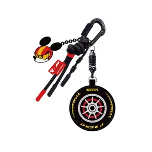 Disney Mickey F1 Series Earbuds Case, Official F1 Racing Collaboration Tire-Shaped Design, Dual-Purpose Coin Purse & Wireless Earbuds Holder with Detachable Keychain, Compact Organizer and Unique Birthday Gift for Disney Motorsport Fans