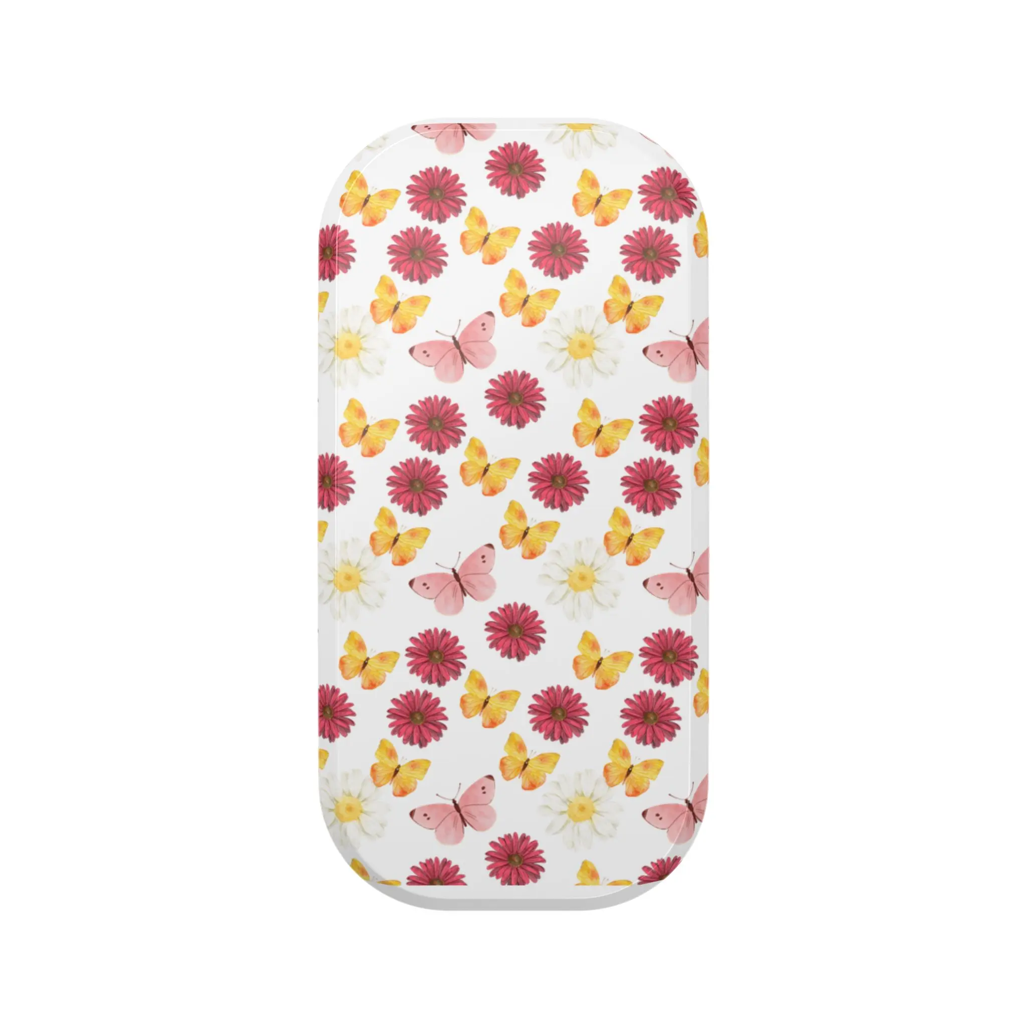 Pink Butterflies and Daisies Clickit Phone Stand | Floral Phone Grip