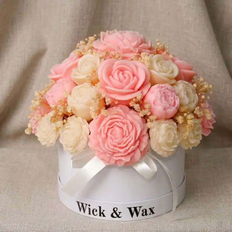 Fresh cut roses Scented Candle Bouquet