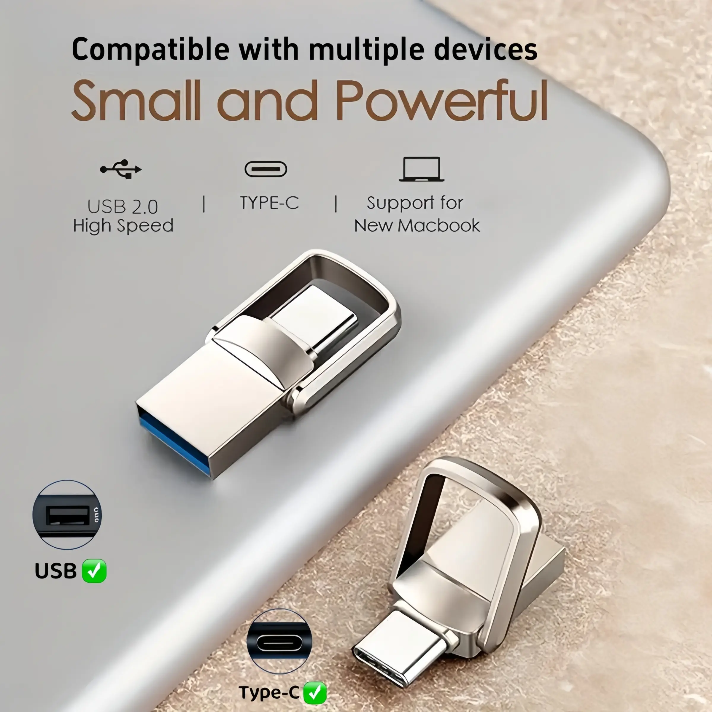 Dual Interface High-Speed Mini USB 2.0 Flash Drive, USB Flash Drives ...