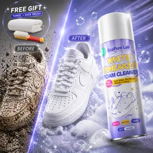 Turn Dirty Shoes Into Brand New in Seconds EcoPure White Shoe Cleaner Kit No Water • Instant Foam • Deep Clean Works on Sneakers, Leather & Mesh Includes Brush + Towel #Summervibes