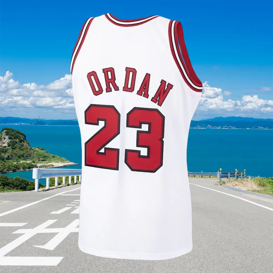 stitched Men's Classic-Design Sleeveless Basketball Jerseys White shirt 1997-98