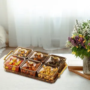 Divided snack Serving tray, appetizer and dessert display plate, durable multi-purpose accessory for festive tabletop.