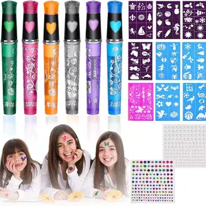 Cartoon DIY Tattoo Set for Parties, Fun Makeup Kit for Kids, Easy Application Temporary Tattoos for Creative Play, Sticker Tattoos, Temporary Fake Tattoo, Body Fake Tattoos, Temporary Tattoo Stickers