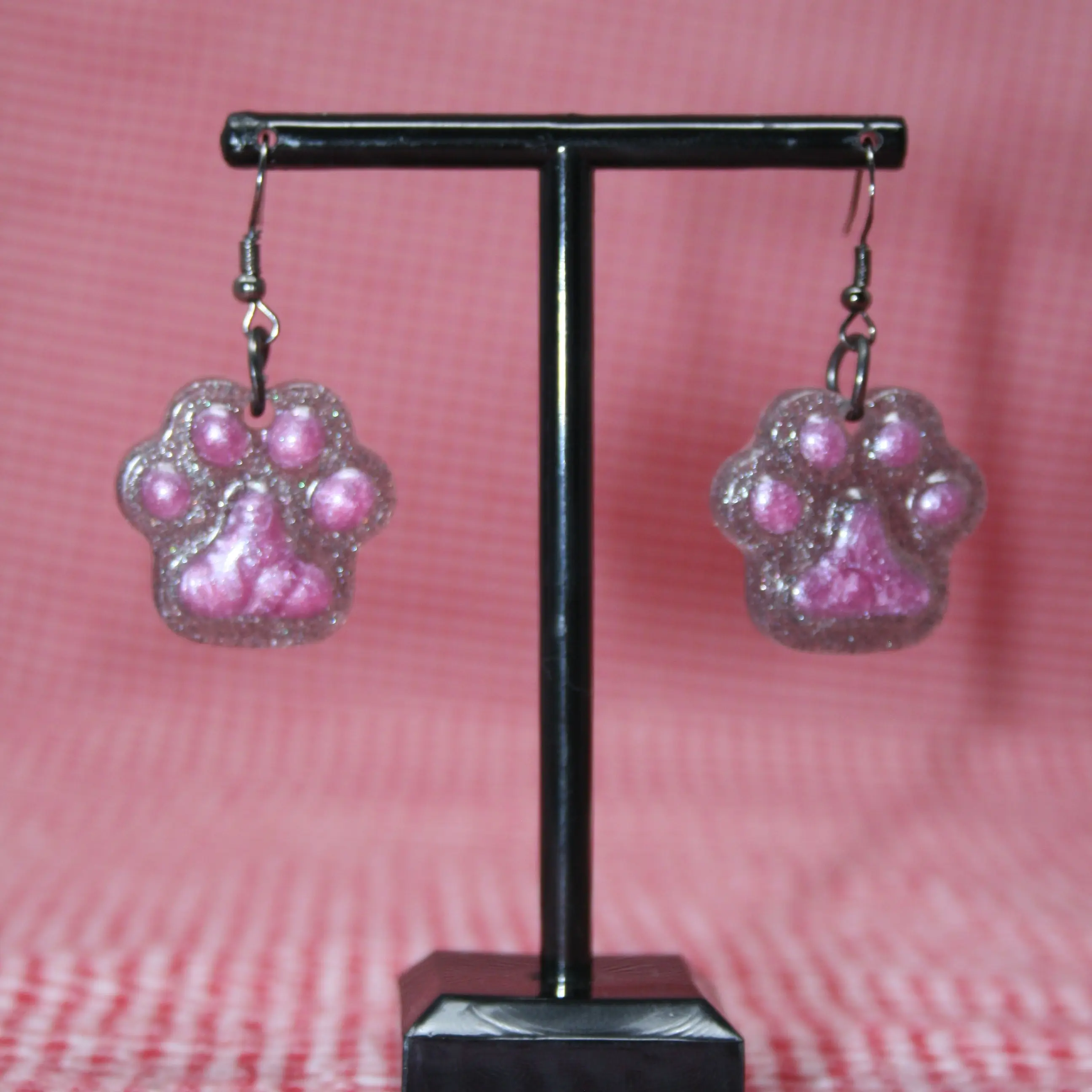 Cute Resin Puppy Paw Earrings