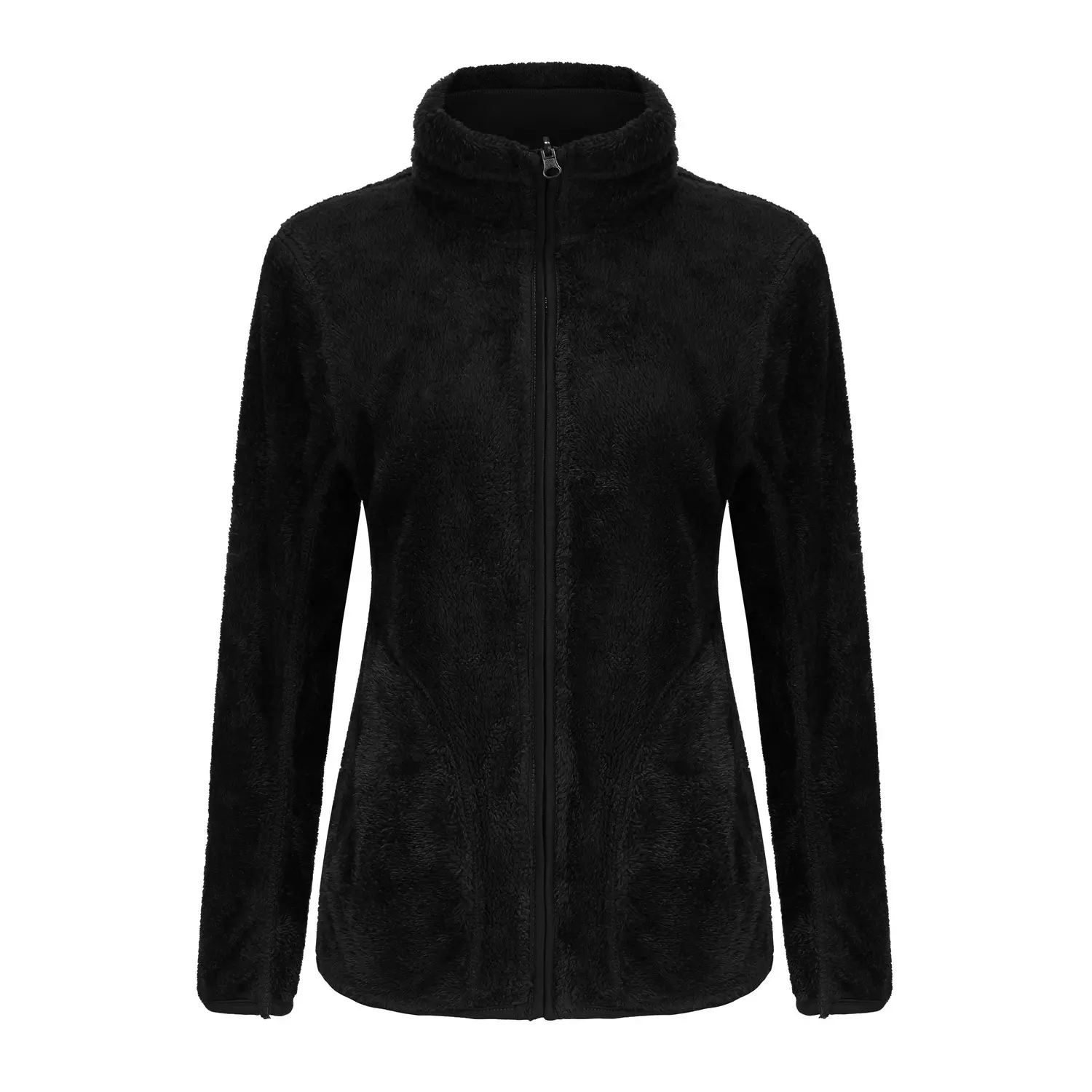 Coral Fleece Outdoor Fleece Jacket, Reversible, Couple's Autumn and Winter Thickened Fleece-Lined, Double-Sided Polar Fleece Cardigan Coat for Women