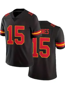 Plus Size Men's #15 American Football Stylish Jersey, Sportswear Clothing, Football Shirts, Breathable Polyester V-Neck Top, Casual Sports Knit Fabric Sweatshirt, Loose Fit for Daily, Training, Party - Four Seasons Rugby Style
