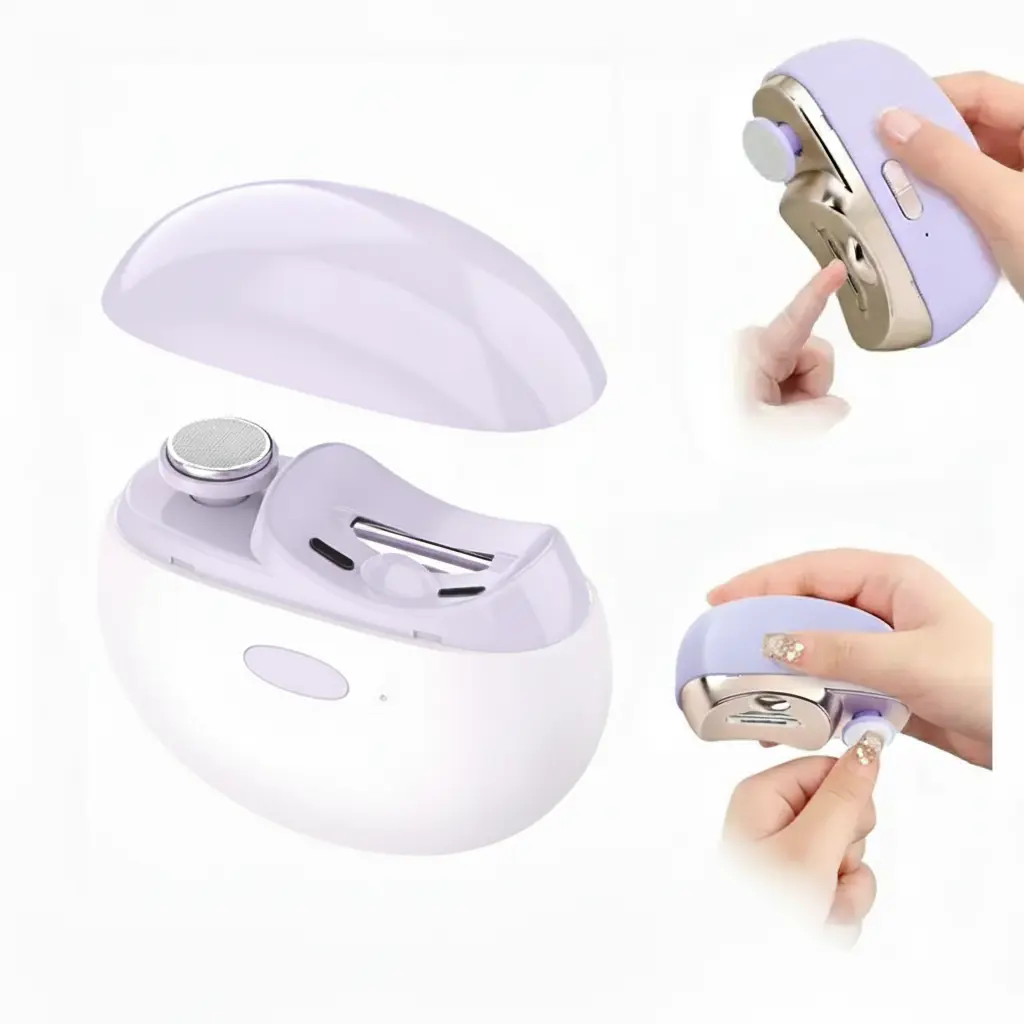 Automatic Nail Clipper Electric Nail Trimmer Polisher 2 in 1 Portable Fingernail Cutter with Light 2 Speeds File Nail Clip Storage Rechargeable Safety Trimmer for Baby Kids Adults Seniors polish  excellent gift for Christmas and new year tiktokshopspringg