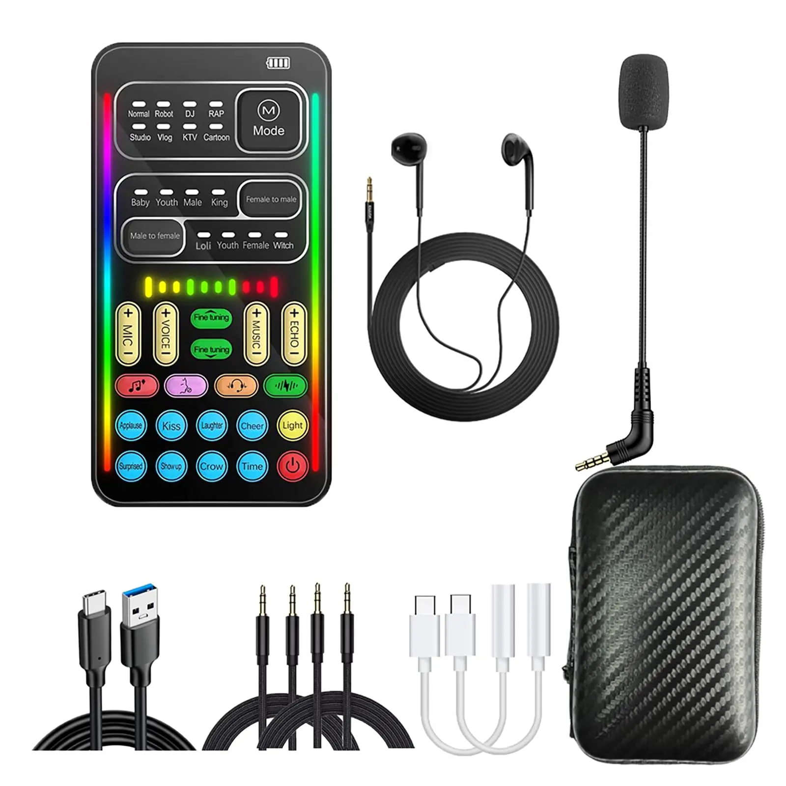 i9 sound converter 16 kinds of voice changes, 8 fixed sound effects, 10 electronic music modes, compatible with Apple, Android, PS4/PS5/Xbox/PC/laptop #SummerVibes