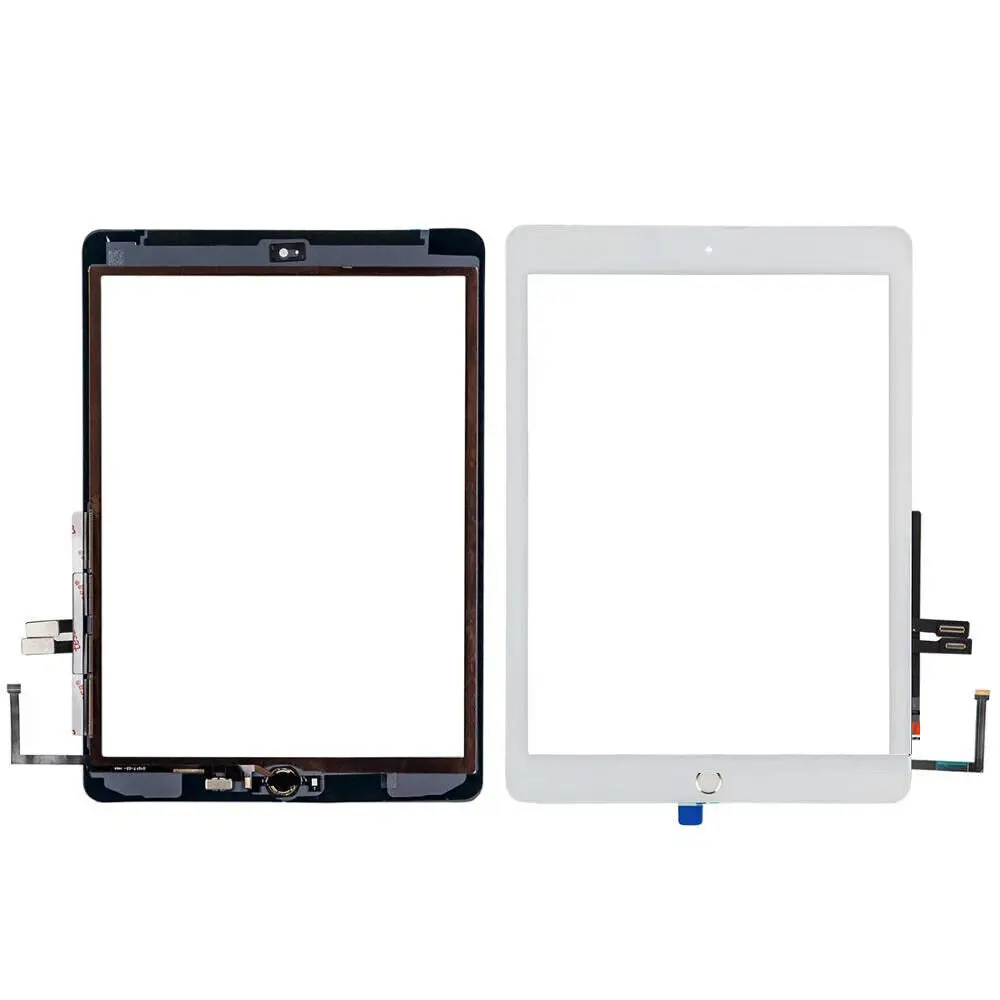 New Digitizer Glass Touch Screen Replacement with Home Button for iPad 6 9.7 6th Gen 2018 A1893 A1894, Black & White Tablet Accessories