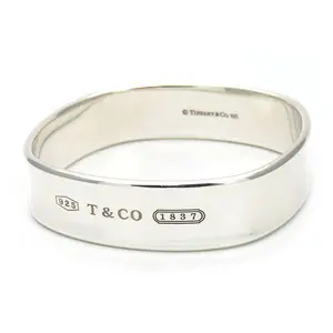 Pre-owned Tiffany & Co. Sterling Silver 925 (Ag925) Small Leather Goods Tiffany&Co. 1837 Square Silver Bracelet