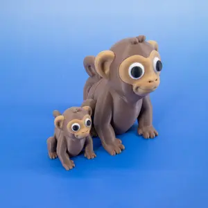 Articulated 3D Printed Monkey Fidget Figurine – Unique Pocket Pal Stress Relief Gift, Fun Desk Gadget & Sensory Play