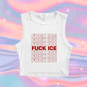 Abolish ICE Micro Ribbed Tank, Fuck ICE Tank Top, Chinga la Migra Women's Crop Tank, LA Ice Protest, Foxtrot Delta Tango, Resistance Shirt, Social Justice Y2k Crop Tank Top
