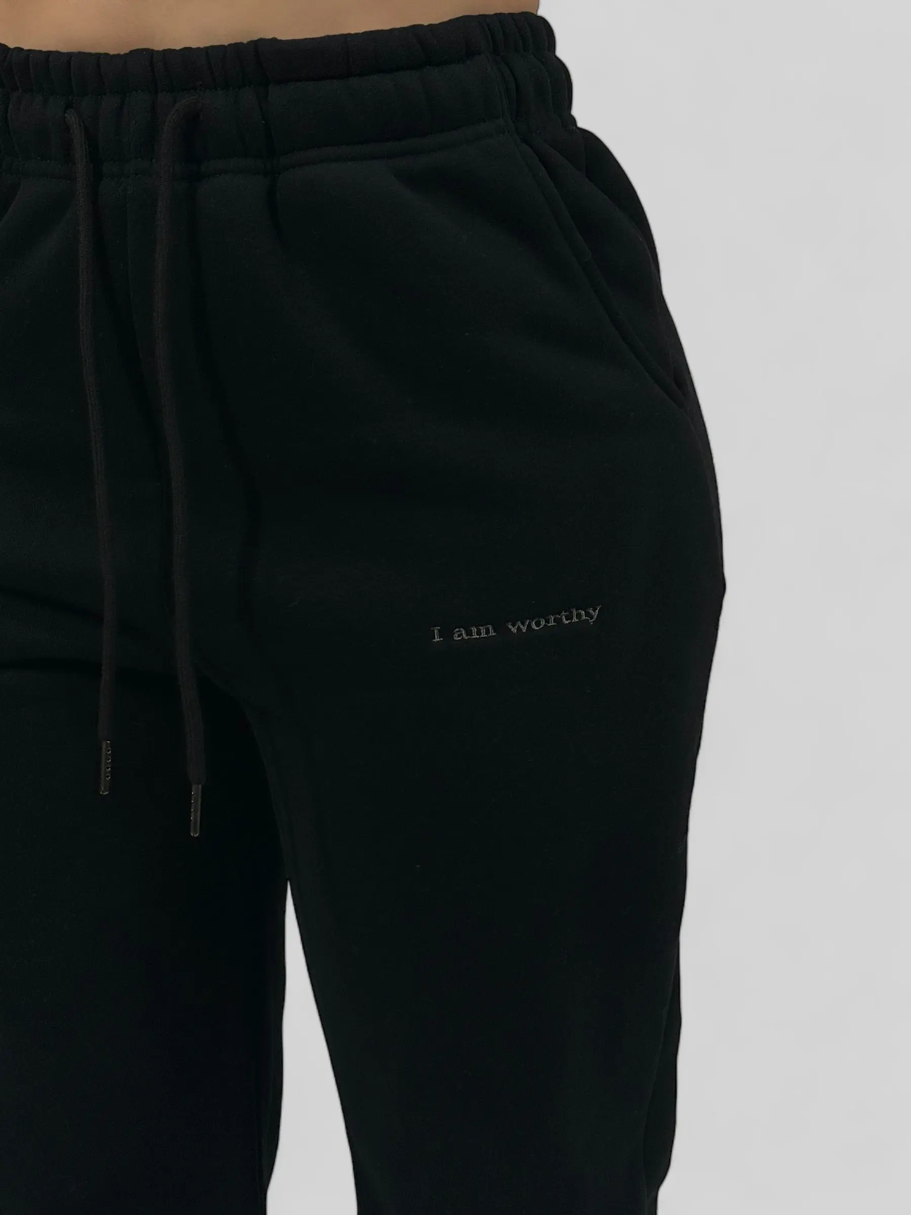 Women's & Men's Oversized Sweatpants -Black- Soft-Casual Wear- Size XS-3XL Cotton Polyester