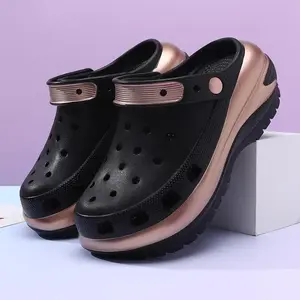 Summerwomen'sholeyshoeswithasenseofsteppingonfeces,heightenedanti-slipsandals,wear-resistant,breathable,odor-free,outdoorwear,beachEVAslippers