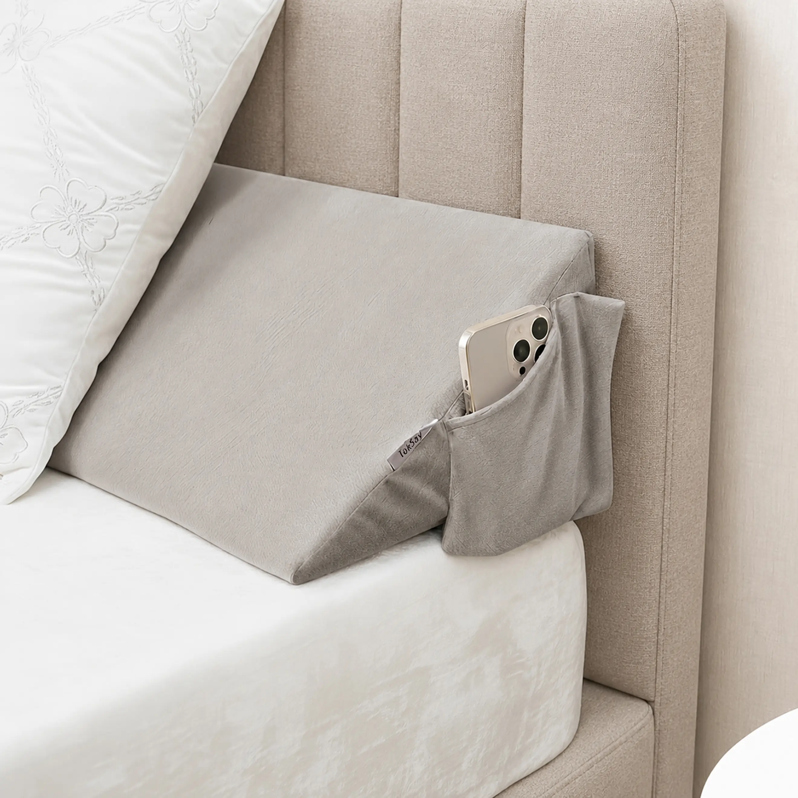 Adjustable Bed Wedge Pillow - Bed Accessories, 0-8 Inch Gap Filler for Headboard, Ergonomic Cushion Insert Bolsters, Sleep Cushion for Posture Fix & Good Posture Support