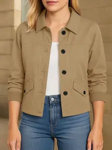 Elegant Fall Winter Spring Casual Solid Lapel Long Sleeve Open Front Jacket Coat Outerwear, No Lining No Pockets, Perfect for Daily Wear, Womenswear