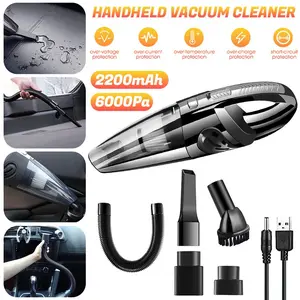 High Suction 6000Pa Handheld Vacuum – Cordless, Lightweight & Low Noise | 1.2L Easy-Empty Dustbin for Quick Cleanups – 30-Min Runtime, HEPA Filter – Ideal for Pet Hair, Car Seats & Office Desks
