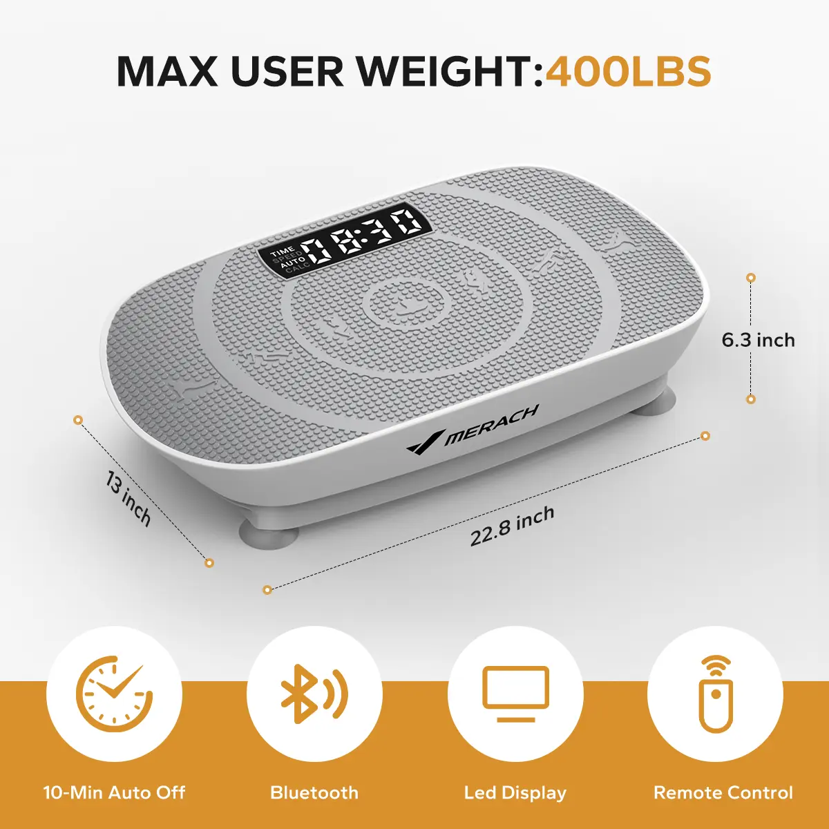 Merach Vibration Plate Exercise Machine with Lymphatic Drainage Feature Compact Design for Full Body Workout Max User Weight 400LBS Home Gym Equipment