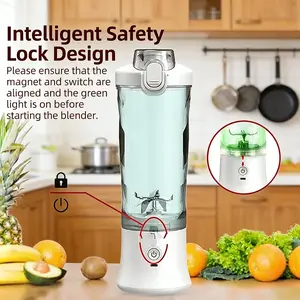 16oz Cordless Personal Blender, 6-Blade Portable Blender for Shakes, Smoothies and On-the-Go Use