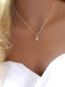 Classic Letter Pendant Necklace for Women, Stainless Steel Jewelry for Party, Daily Decor, Trendy All-match & Exquisite Jewelry for Gift without Box, Initial Letter Necklace