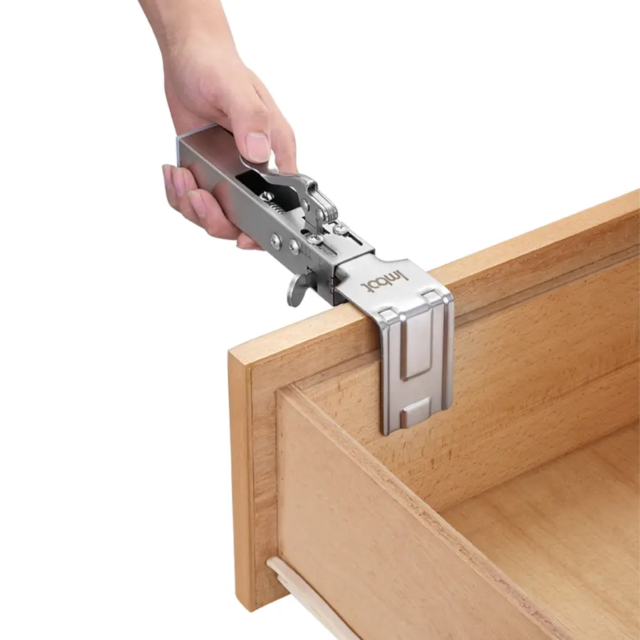 IMBOT Quick-Press Stainless Steel Drawer Clamp - Heavy Duty Portable Drawer Fixing Clip, Accurate and Fast Installation Tool for Door Knob & Cabinet Hardware Accessory