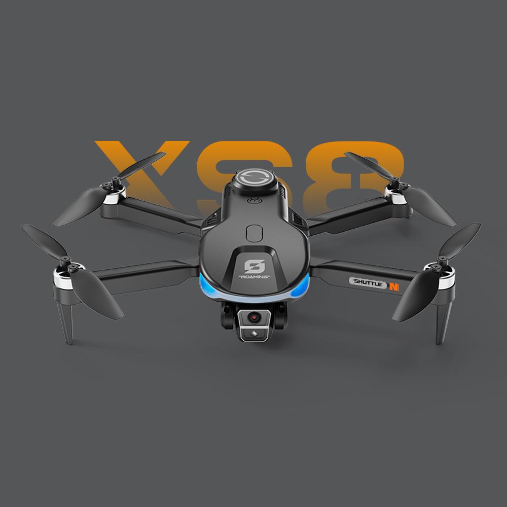 8K  Dual Camera Drone for Beginners, 2000m (6562ft) Long Range, Large Remote Screen & Body LCD Display, Brushless Motor Quadcopter with Optical Flow Stability, 2 Batteries