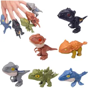 Winbar 6PCS Biting Finger Dinosaurs Toy, Dino Figure Chomp Toy Gifts Boys and Girls,for Display Play and Snap Figure Theater Puppet Doll Animal Hand Puppet Dino Party Supplies Easter Egg Fillers