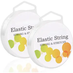 2 Pack Elastic String for Bracelets, Stretch Magic Elastic String Bead Cord  Thread for Friendship Bracelet, Necklaces, Clay Beads, Pony Beads