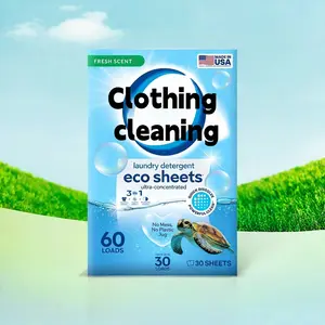 Laundry Detergent Sheets - 60 Loads Liquidless Dissolvable Laundry Sheets - Powerful Clean With No Harsh Chemical Residue - No Plastic Jug