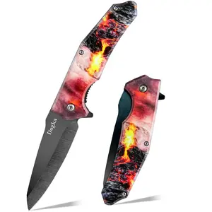 Volcano Pattern Folding Kitchen Knife Premium Compact Kitchen Utility Knife with Volcano Print | Ideal for Home Cooking & Gifting Folding Kitchen Knife Fruit Prep Knife Portable Cooking Knife nife
