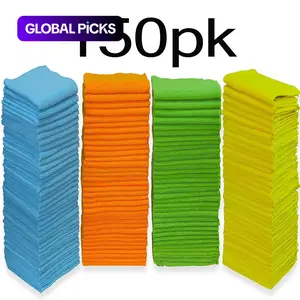 150 PK Microfiber Super Absorbent Cleaning Cloth - High Performance - 1200 Washes, Ultra Absorbent Microfiber Towel Weave Grime & Liquid for Streak-Free Mirror Shine -, Car Washing Cloth, Microfiber Cleaning Towels #GLOBAL PICKS
