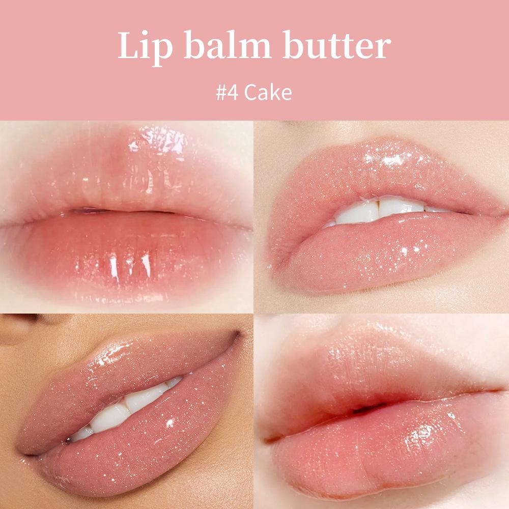 4 PCS Lip Glossy Butter Balm Set, Tinted Lip Balm Instant Moisture and Hydration Lip Gloss, Long Lasting Hydrating Glow Reviver Lip Care Oil, Christmas Makeup Gift for Women