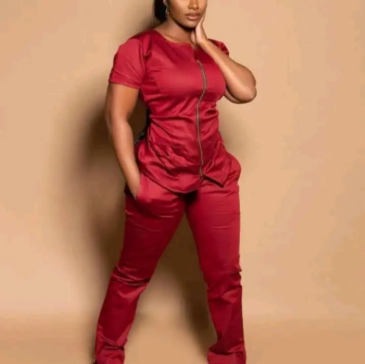 Front-Zipper & Two-Piece Scrub Set