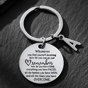 Stainless Steel Inspirational Keychain for Women and Men - Symbolizing Strength and Courage - Perfect Awareness Gift for Friends and Loved