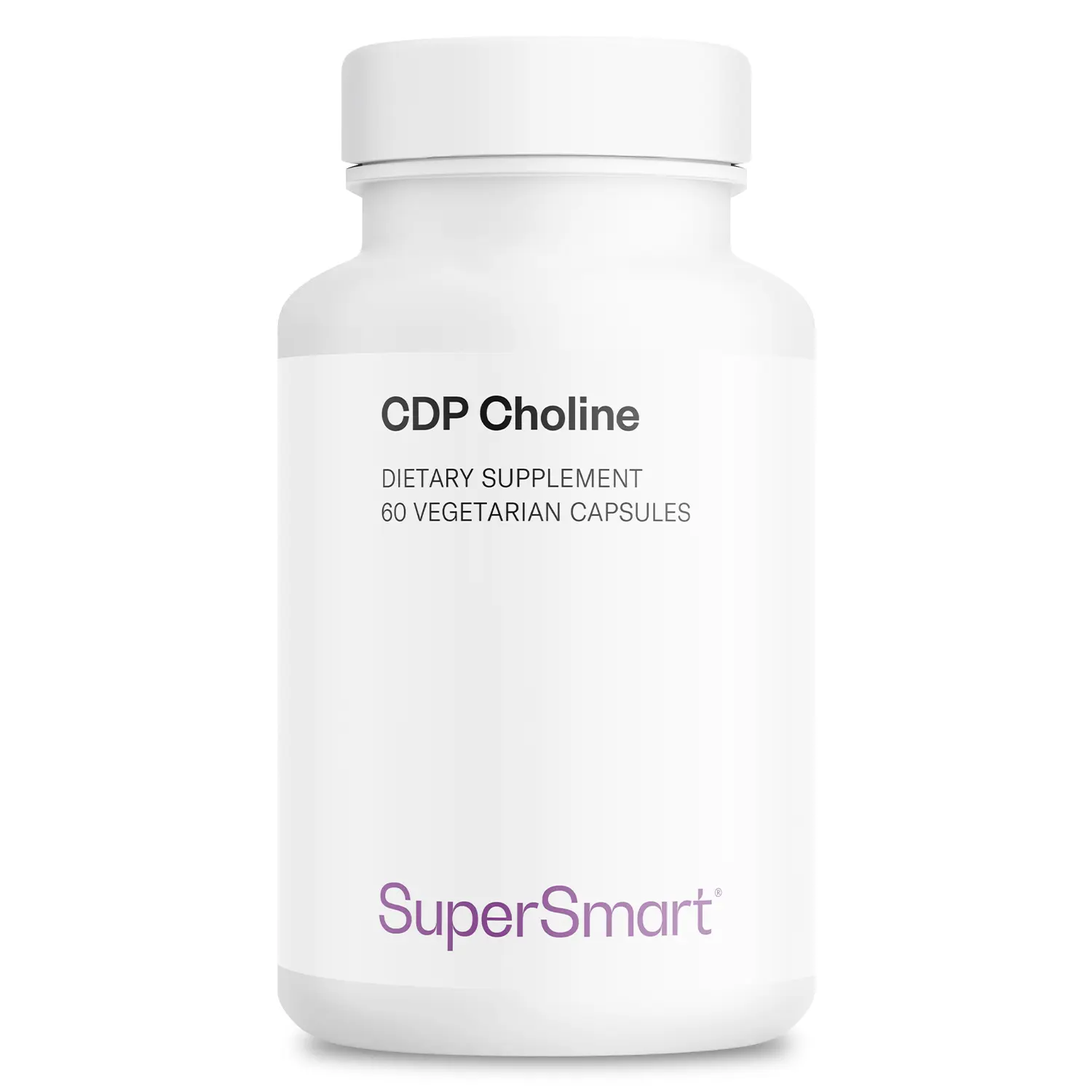 Supersmart - CDP Choline 500mg per Day (Patented & High Dose) - Cognizin Citicoline Supplement | Non-GMO & Gluten Free - 60 Vegetarian Capsules