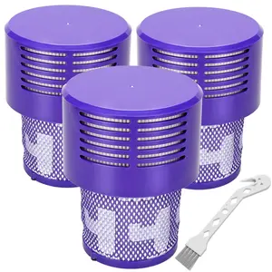 Replacement V10 Filters for Dyson V10 Cyclone Series, V10 Absolute, V10 Animal, V10 Total Clean, SV12, 3 Pack Filters and 1 Clean Brush