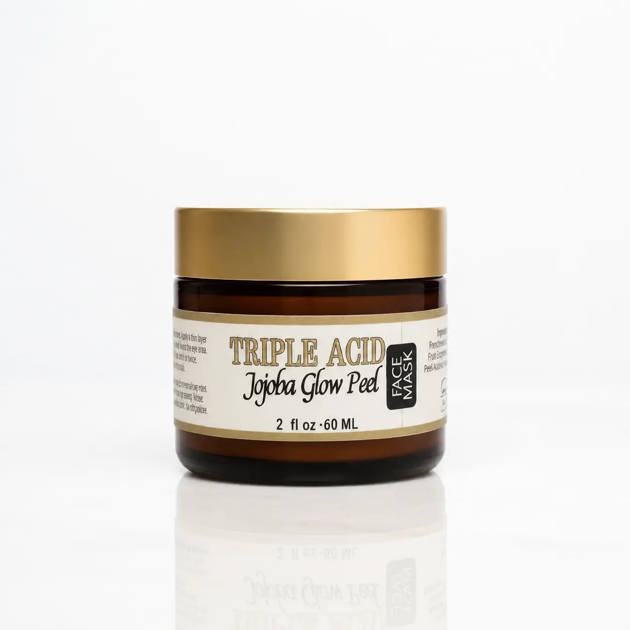 Triple Acid Jojoba Glow Peel, Creaming Exfoliant for Facial Brightening & Smooth Skin