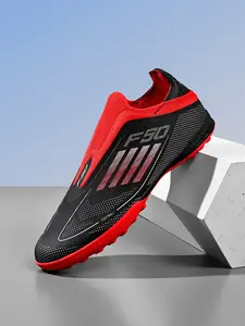 Adult Soccer Cleats for Men Women Teens Students, PU Leather Training Match Shoes, Outdoor Long Ag Short TF Studs, Sporty Geometric Design