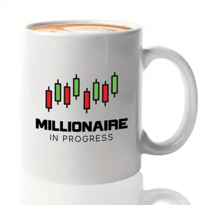 Ceramic Mug Featuring Millionaire in Progress Stock Chart Design Ideal for Day Traders and Crypto Enthusiasts Dishwasher Safe Large Handle Perfect for Gifting